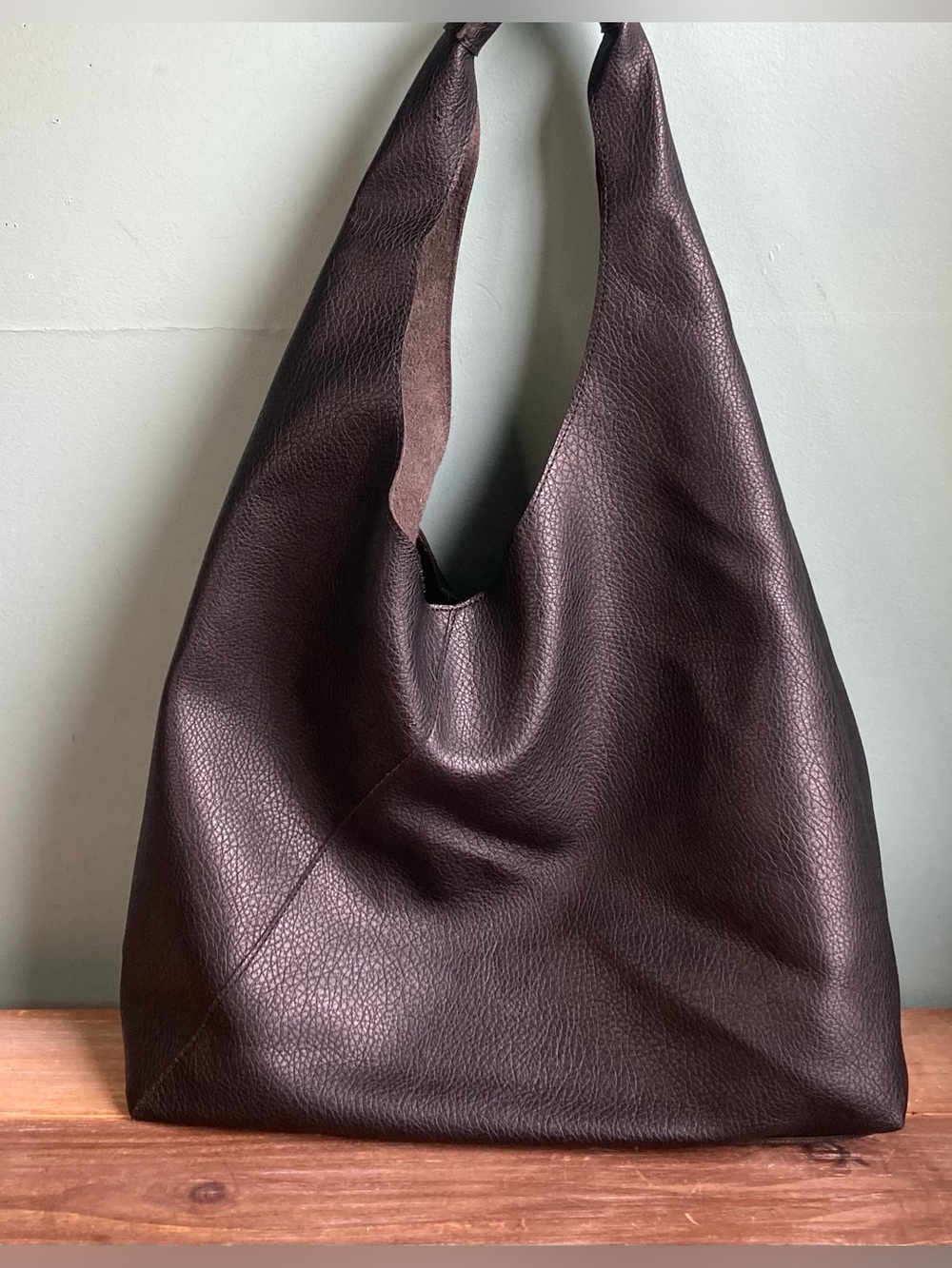 Banana Republic Black Vegan Leather Slouchy Tote